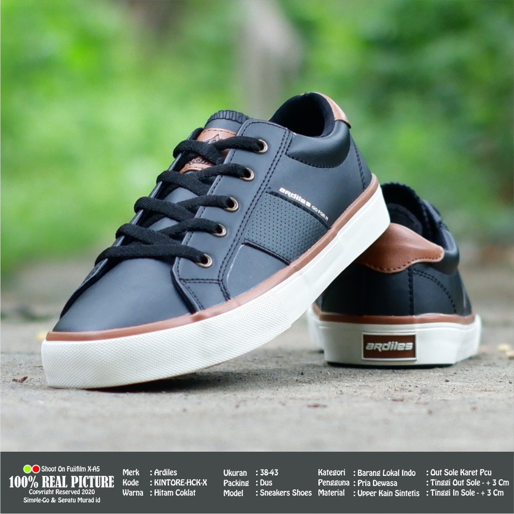 Sepatu pria original casual tali sneakers cowok laki-laki dewasa bertali model running olahraga sport sekolah kwalitas import branded Ardiles Glendale Kintore terbaru promo keren cod murah38-43