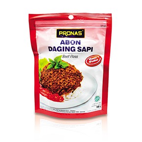 Pronas Abon Daging Sapi Rasa Pedas 100 g dengan kemasan Ziplock