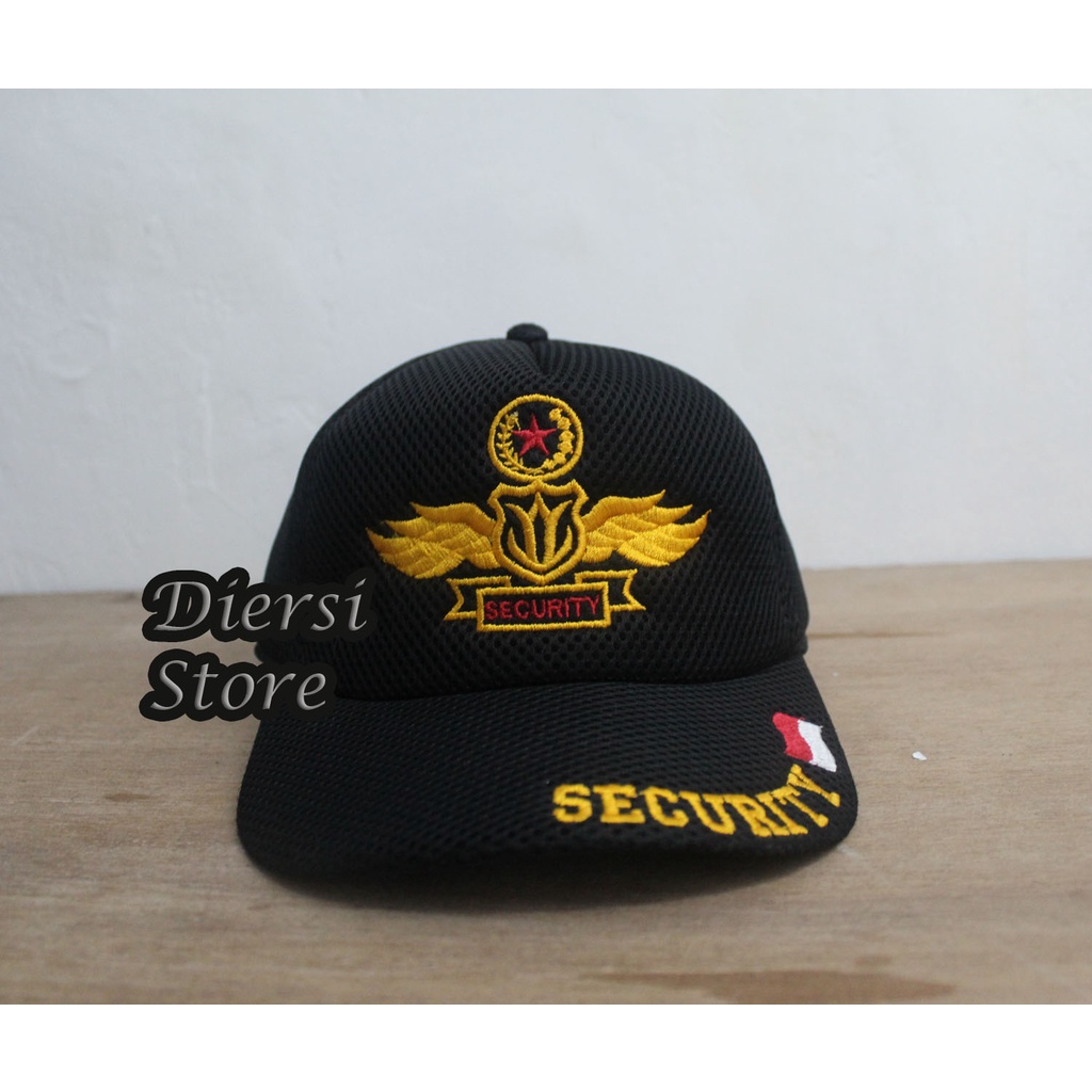 DIERSI STORE TOPI DOUBLE MESH BORDIR SECURTY /TOPI SECURITY/TOPI SATPAM BORDIR