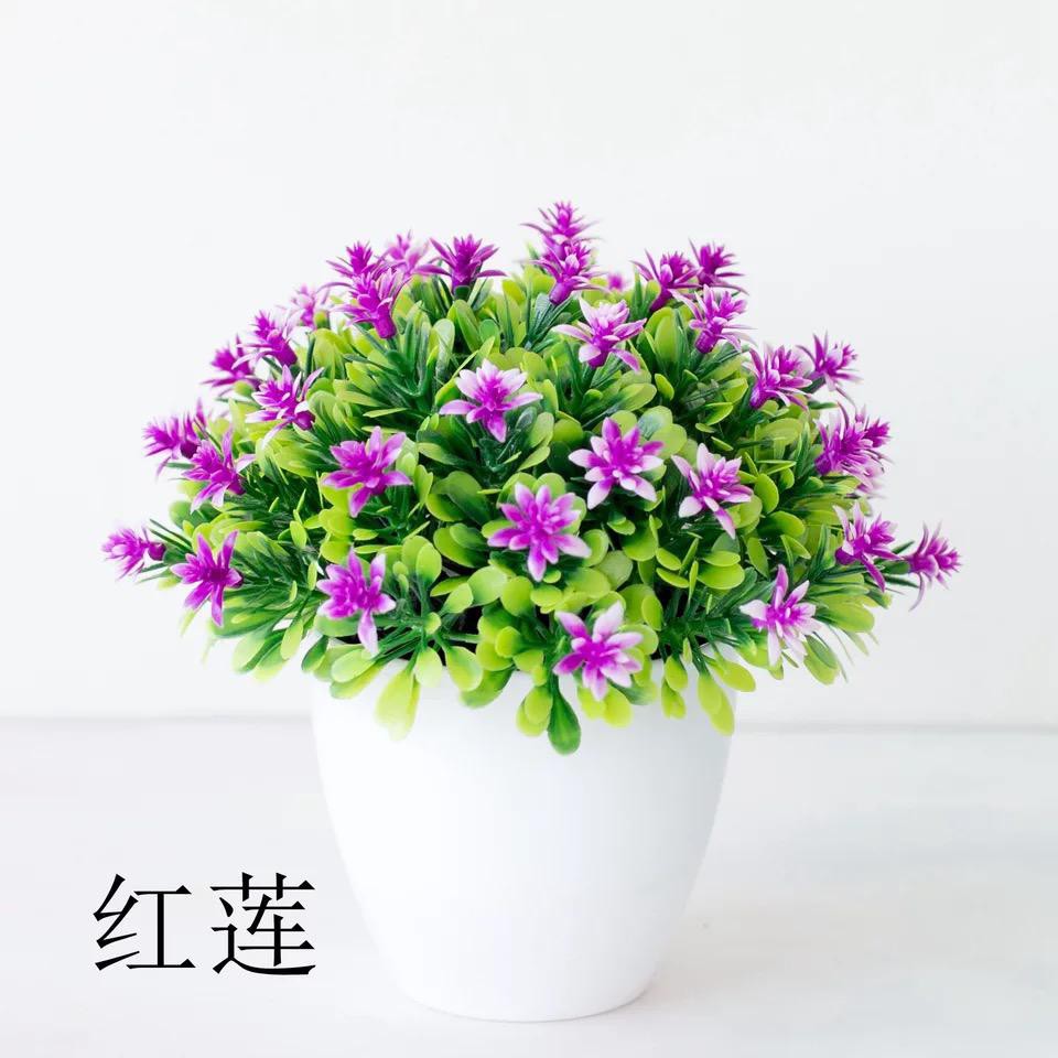 COD / TF11 POT TANAMAN  BUNGA HIAS BUNGA DEKORASI RUANGAN BUNGA PLASTIK HIAS P2078-UNGU