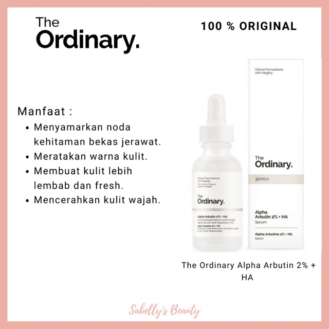 The Ordinary Alpha Arbutin 2 Ha 30 Ml 100 Original Shopee Indonesia