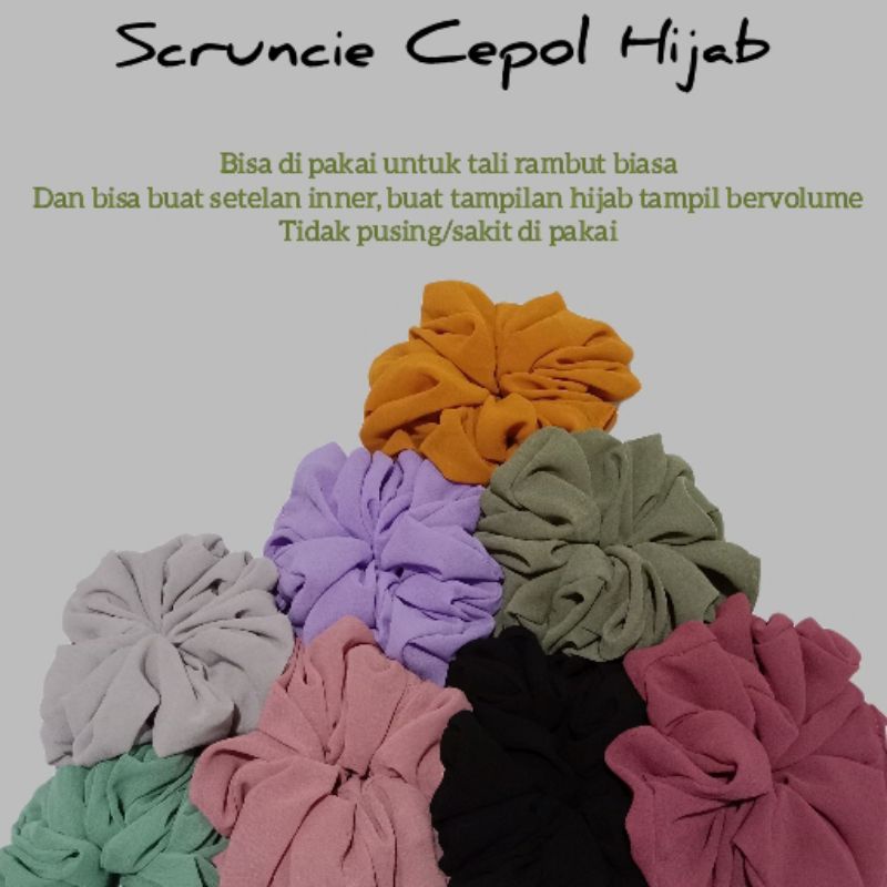 GROSIR SCRUNCIE IKAT RAMBUT CEPOL HIJAB POLOS