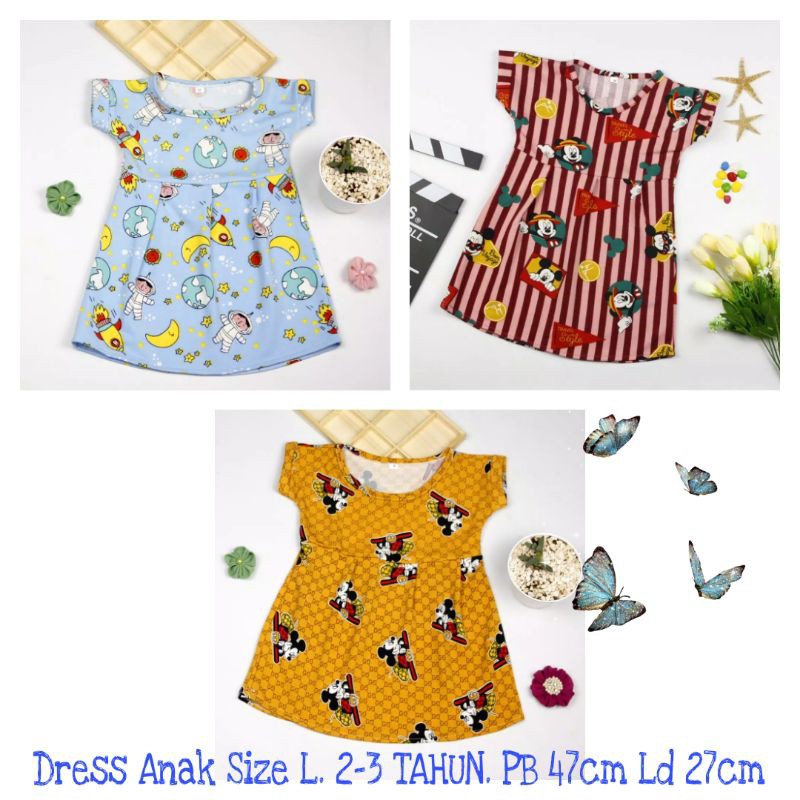 Baju Anak 2 - 3 tahun Dress cewek murah rok lucu simple kado bayi