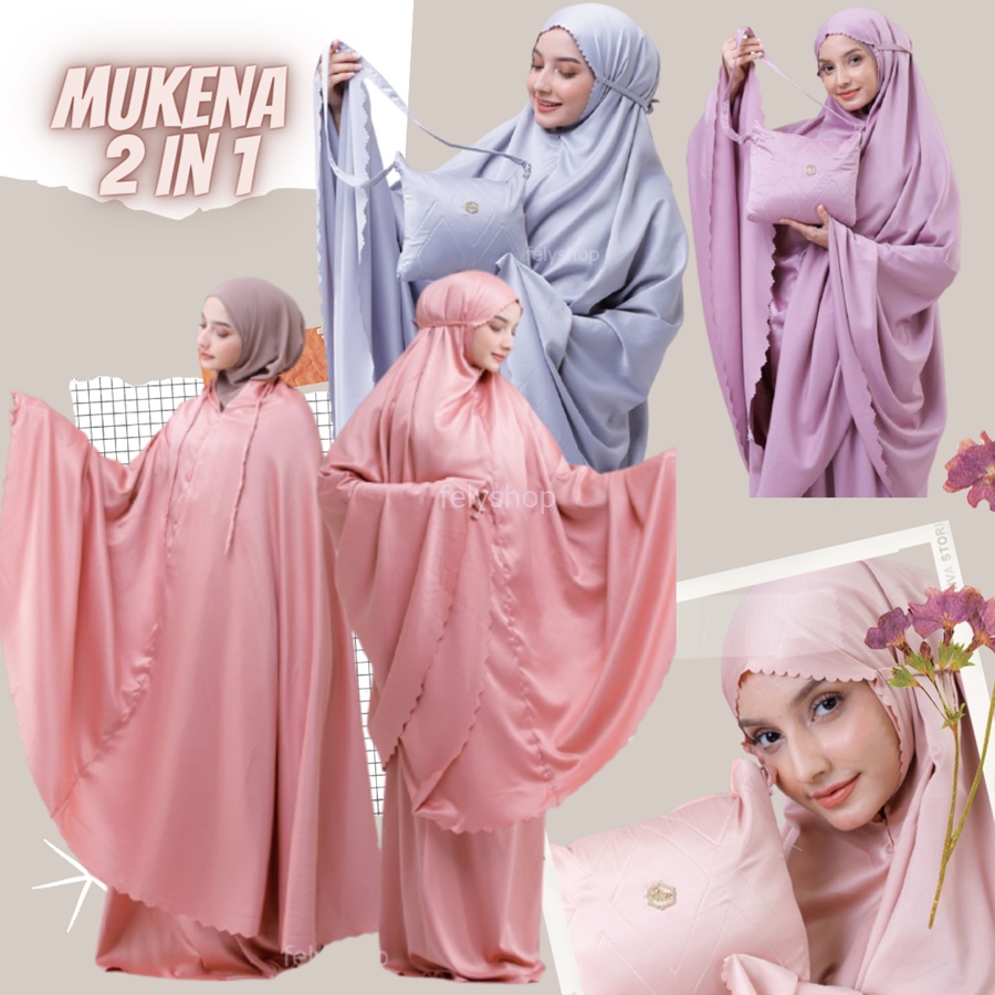 MUKENA SATIN SILK PREMIUM 2 IN 1 DEWASA TRAVELING POLOS TERBARU/MUKENA SUTRA/MUKENA TRAVEL/MUKENAH D