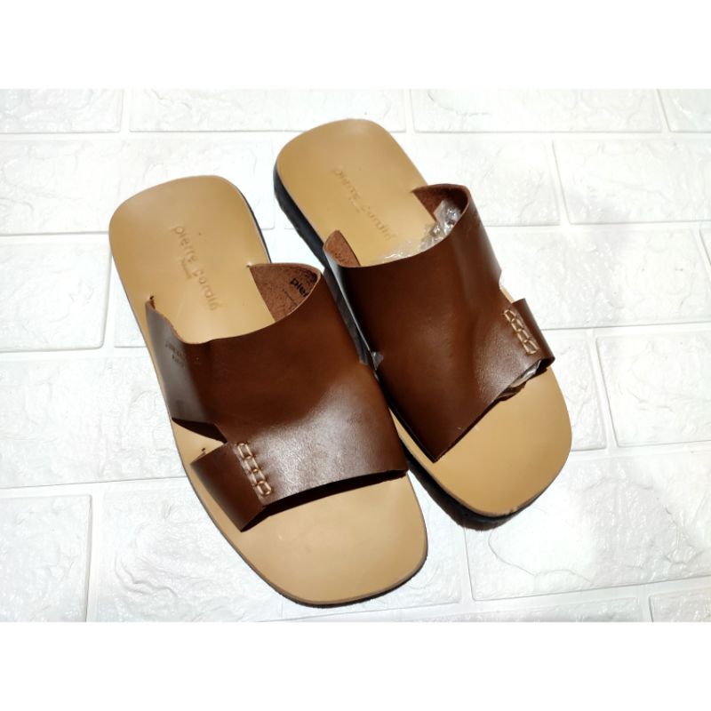 sandal pria kulit asli pierre cardin paris original