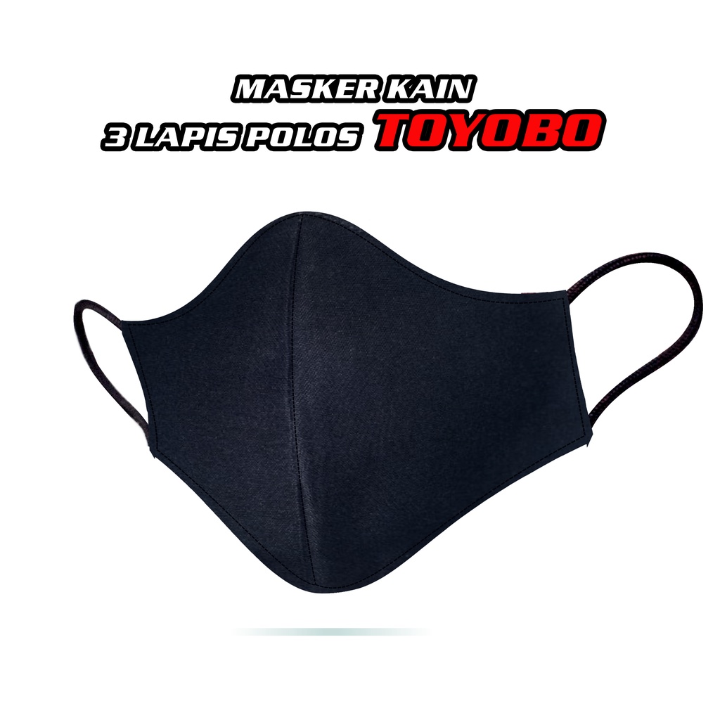 masker kain 3 lapis polos bahan katun