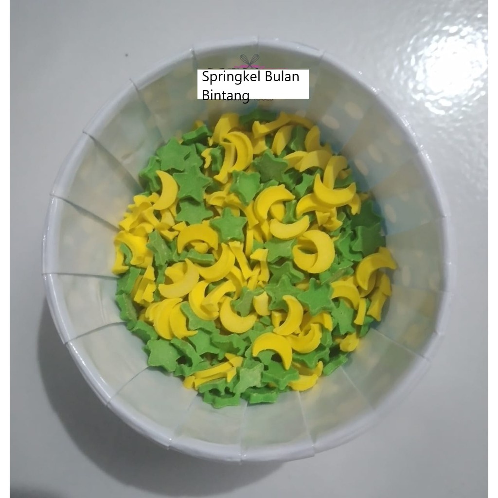 

Springkel gumpaste bulan bintang hiasan kue 50gram