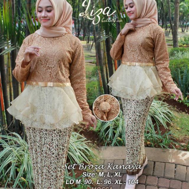 Stelan kebaya organza rok PLISKET