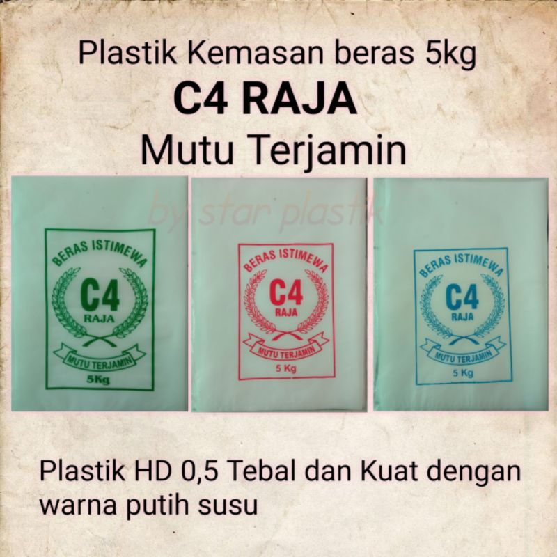 kantong plastik beras 5kg HD Tebal kuat bening putih susu