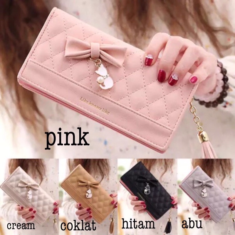 DOMPET PITA HIASAN KUCING - Dompet Lipat Panjang Wanita