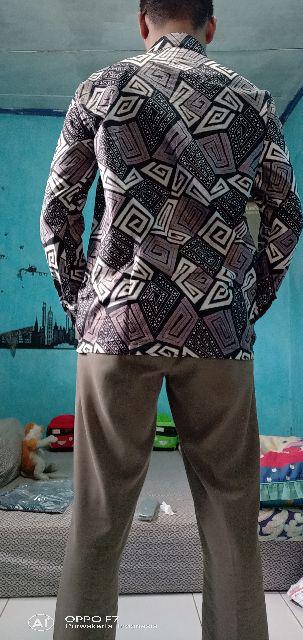 Kemeja Batik Pria Lengan Panjang Size M L Xl Xxl Bswart Batik Hrb026