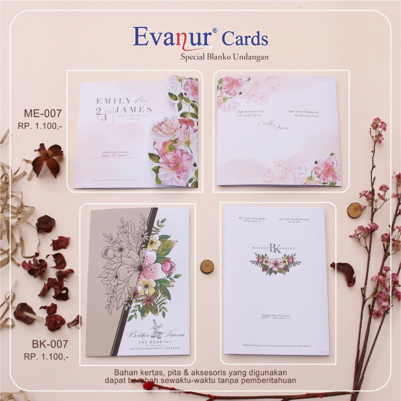 Katalog Undangan Pernikahan Murah | Sampel Undangan | Contoh Undangan | Undangan Blangko Evanur