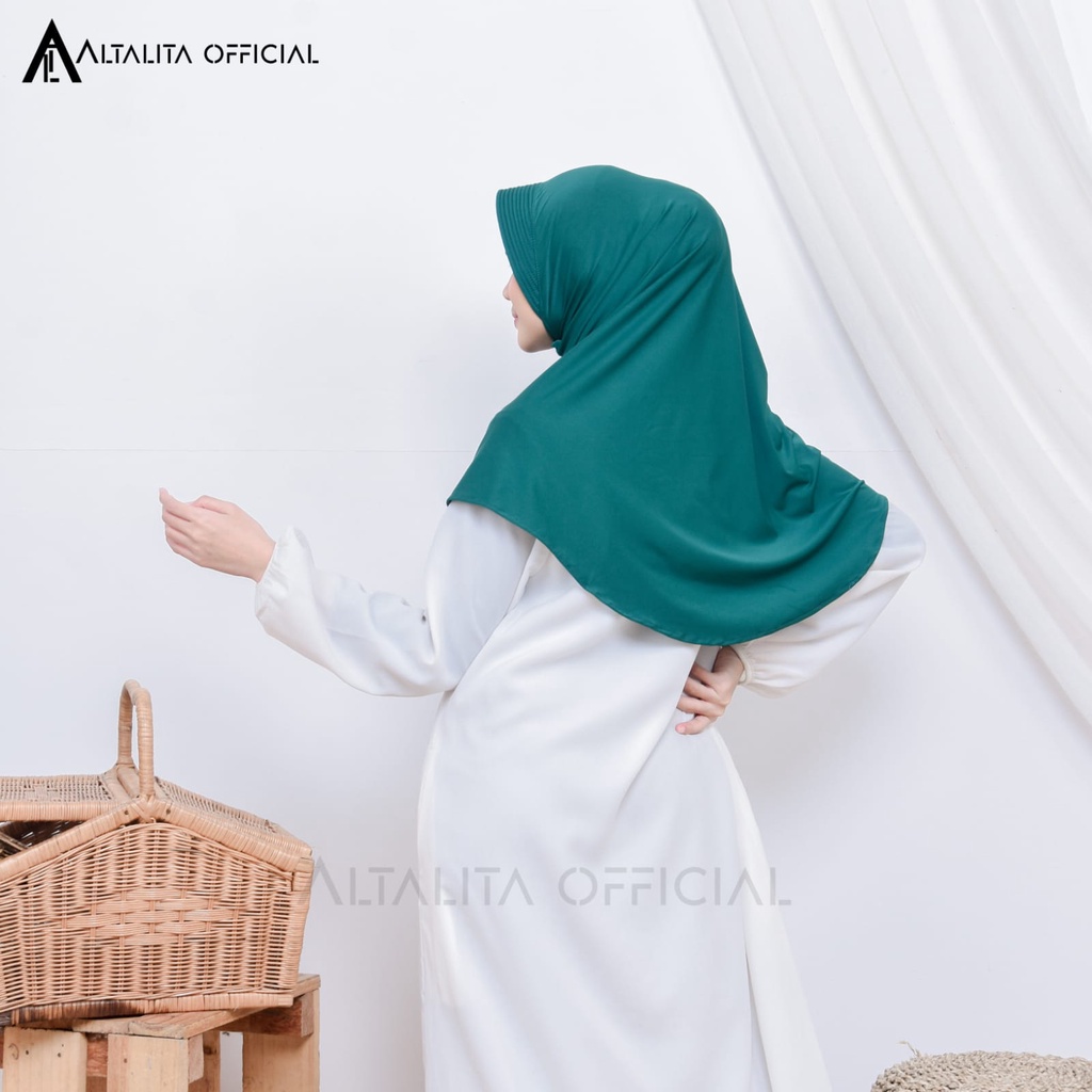 Altalita - Kerudung Hamidah Polos Olahraga Sekolah Spandek Jersey Premium Menutupi Dada