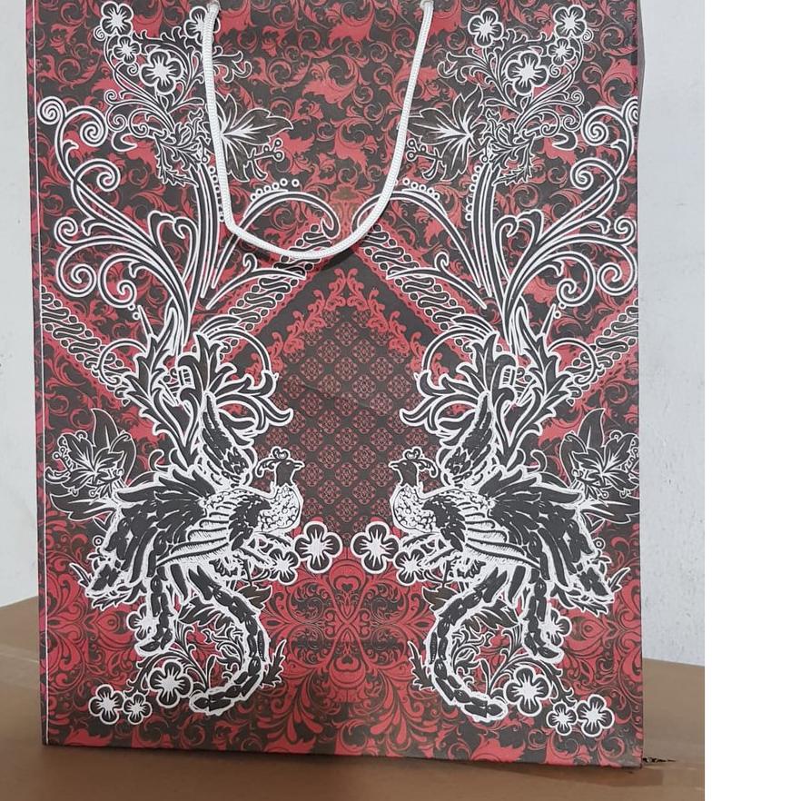 

Berkualitas 12 Pcs Paper Bag Batik Tas Kertas Shopping Bag Size M Ukuran Folio 24x32x9 cm