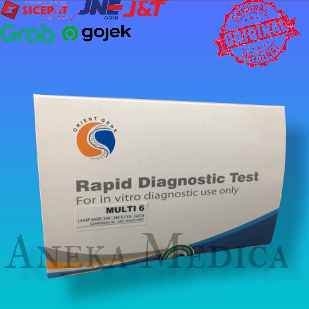 multi 6 parameter orient gene drug test AMP/MOP/THC/MET/COC/BZO harga 1 box