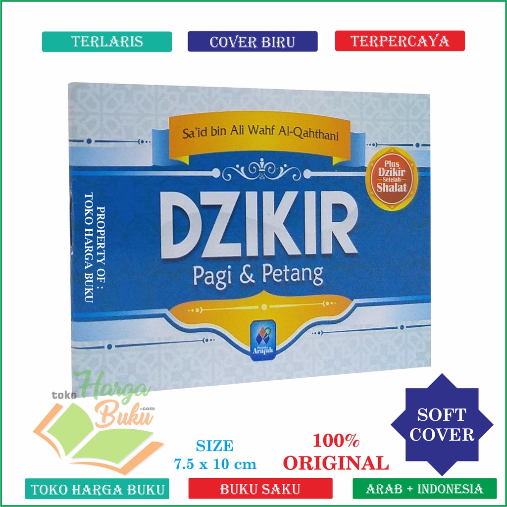 Foto Dzikir Pagi & Petang / Zikir Pagi dan Petang Cover Biru - Pustaka Arafah