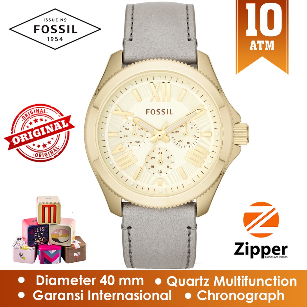 6.6 Sale Fossil Jam Tangan Wanita AM4529 Analog Tali Kulit Original Bergaransi Resmi / shopee gajian sale / jam tangan wanita anti air