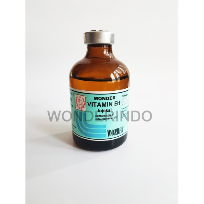 Jual Vitamin B1 injeksi 50 mL obat khusus hewan produksi WONDER