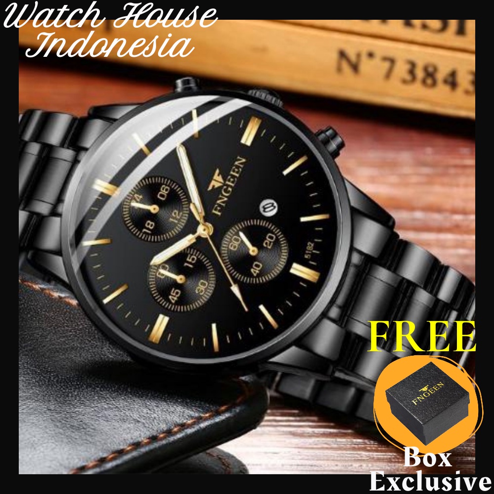 (COD) Jam Tangan Pria Analog Anti Air FNGEEN 5128 Original