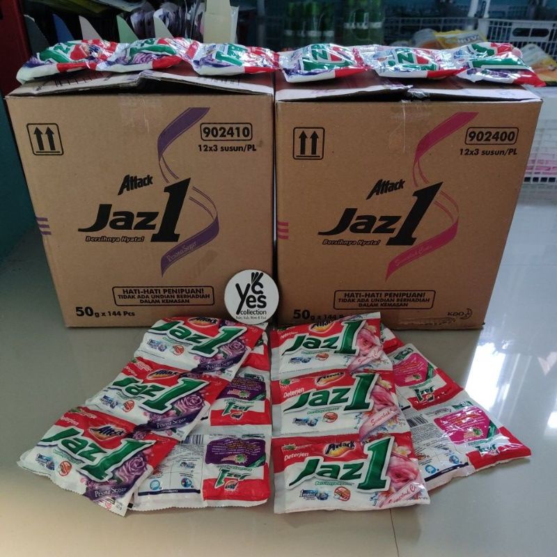 Jaz1 Detergen Bubuk Cair Gel 1 Renceng 6 PCS Jas1 50 g Deterjen Cuci Pakaian baju sachet Attack kao