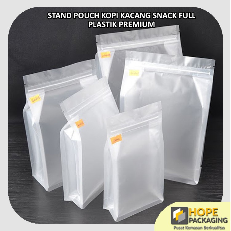 [ 5 pcs ] Sale Termurah Kantong Plastik Packaging Pouch Zip Lock Standing Food Doff Kraf Putih Bening dan Matte