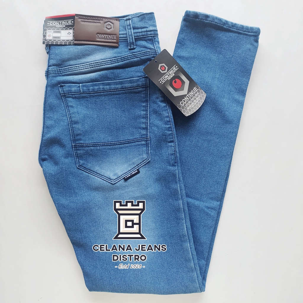 Celana Jeans Panjang Pria Biru Muda Distro Continue