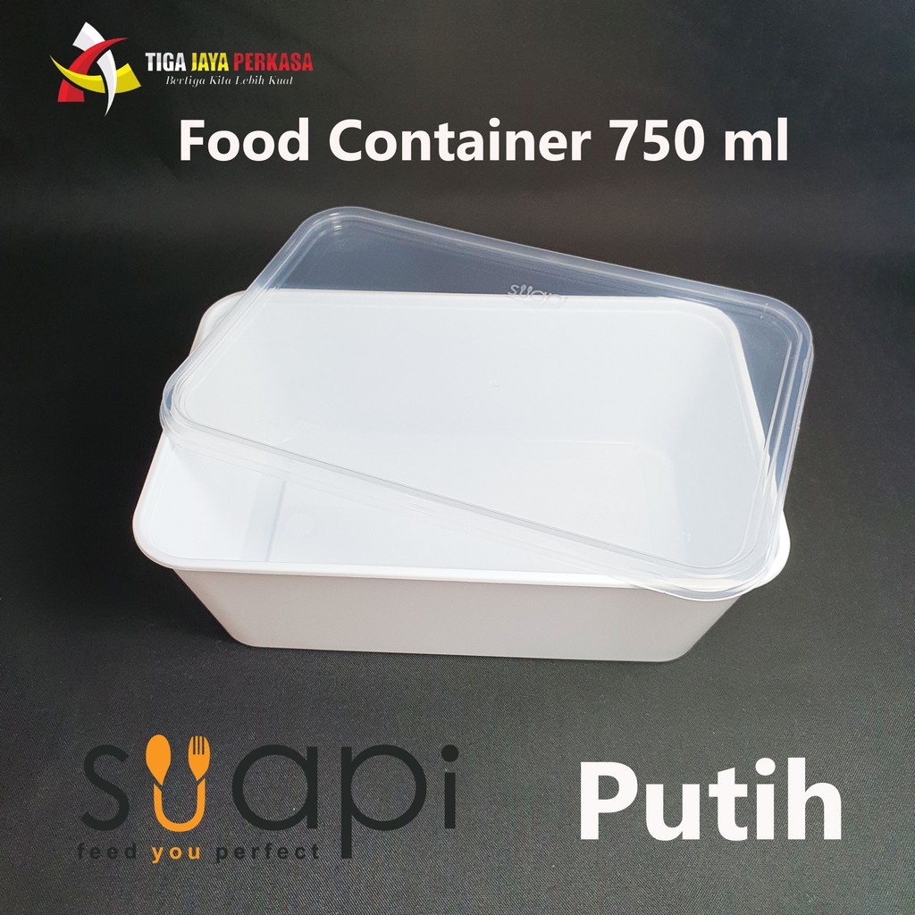 Food Container Suapi 750 ml / Thinwall Suapi 750 ml Putih. @50pcs