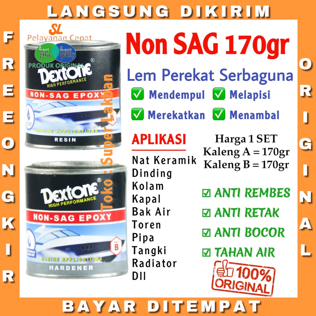 Lem Dextone Anti Bocor Kolam Pipa Toren Rembes Merekat Dalam Air 170gr