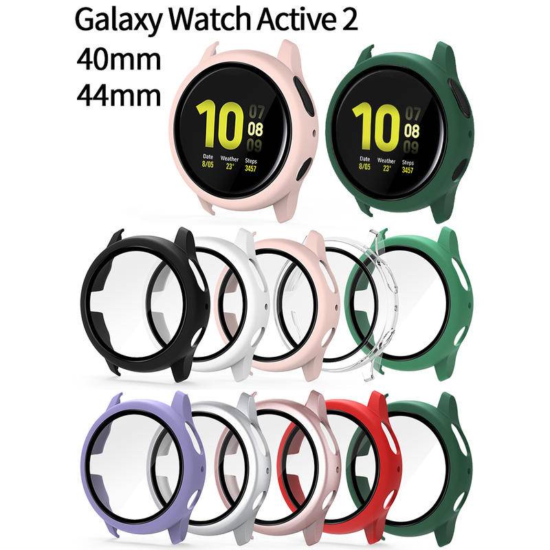 Case Bumper Pelindung Layar Tempered Glass 40mm 44mm Untuk Samsung Galaxy Watch Active 2 4 40mm 44mm