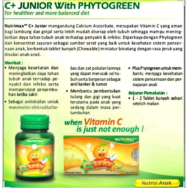 BPOM NUTRIMAX C+ JUNIOR 60S / VITAMIN C ANAK / SYE