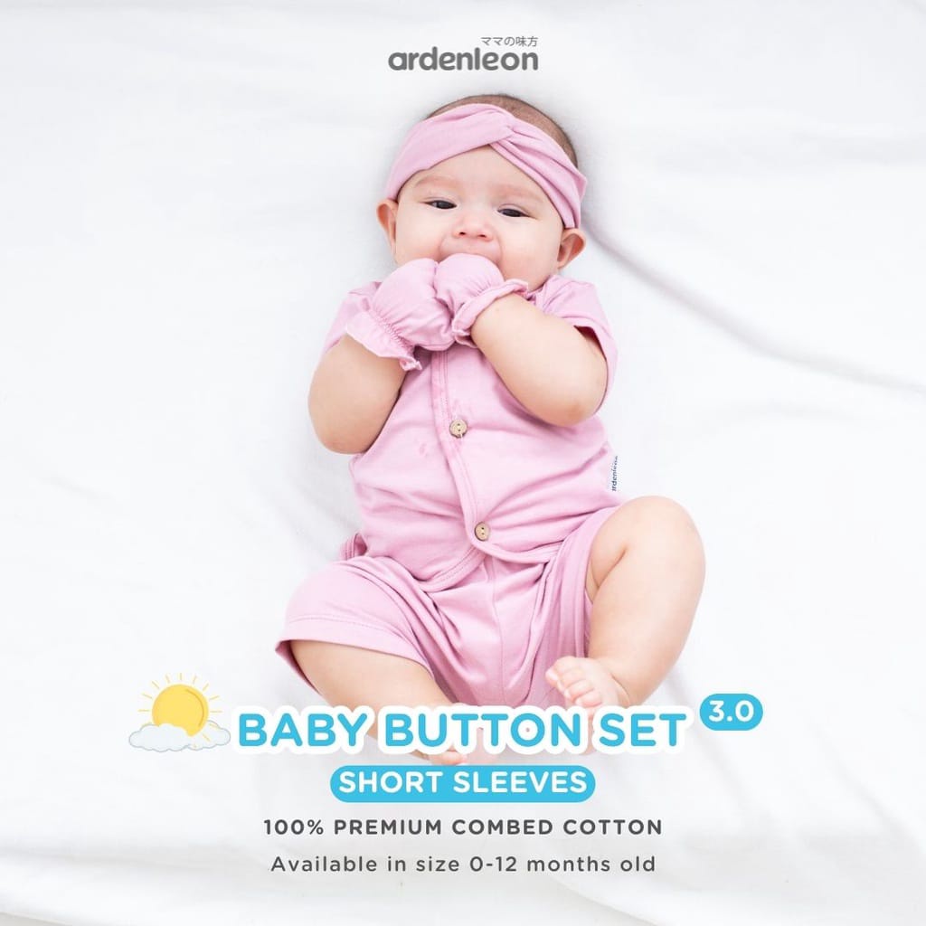 Ardenleon - Baby button SHORT SET (baju setelan)