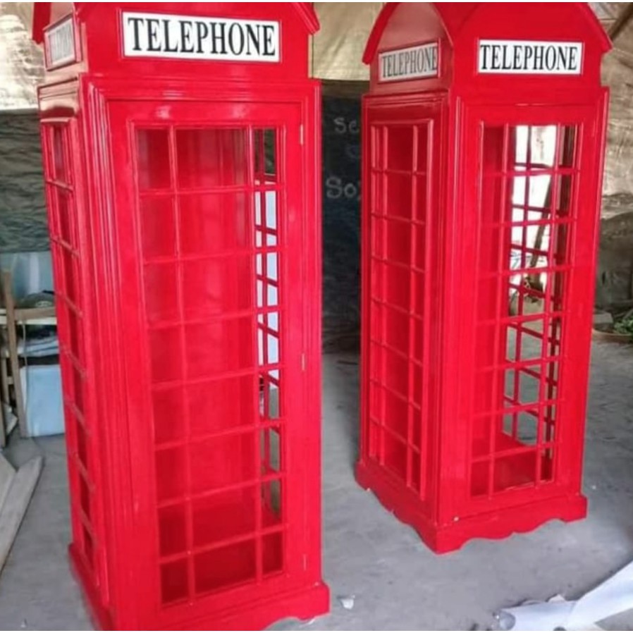 Lemari Telephone London kayu mahoni