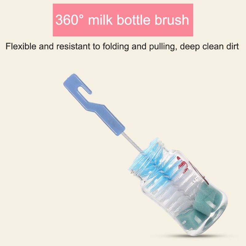 Sikat Pembersih Botol Minum H377 Baby Bottle &amp; Nipple Brush / Sikat Spon ACC