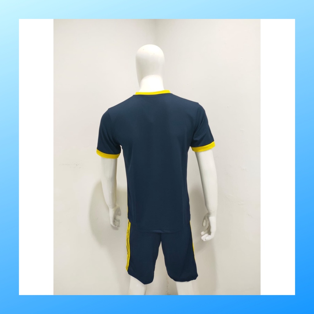 jersey futsal pria kaos sepak bola baju dan celana setelan wanita dewasa t-shirt outfit seragam jarsey kostum olahraga pakaian apparel print sport jersy soccer casual jersi suit AD166 navy