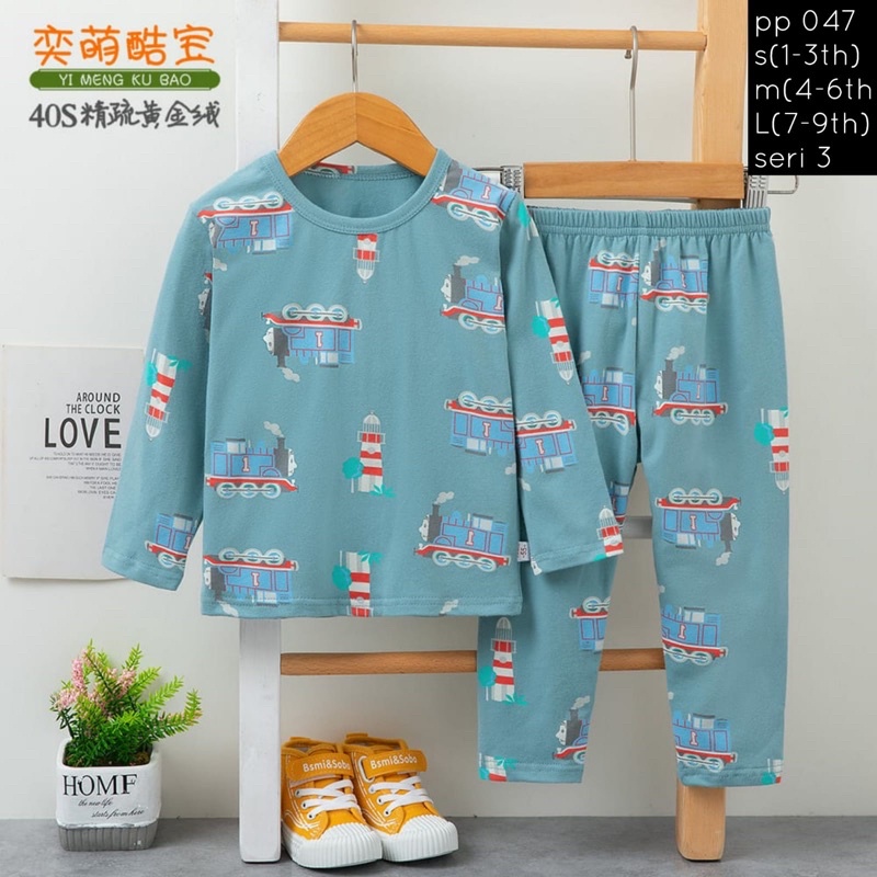 Setelan Piyama Import Anak Laki-Laki Train - Ku Bao