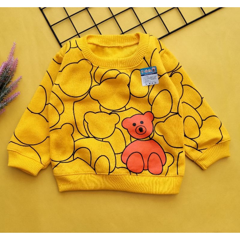 sweater mantel bayi fleece 3-12 bulan motif bear