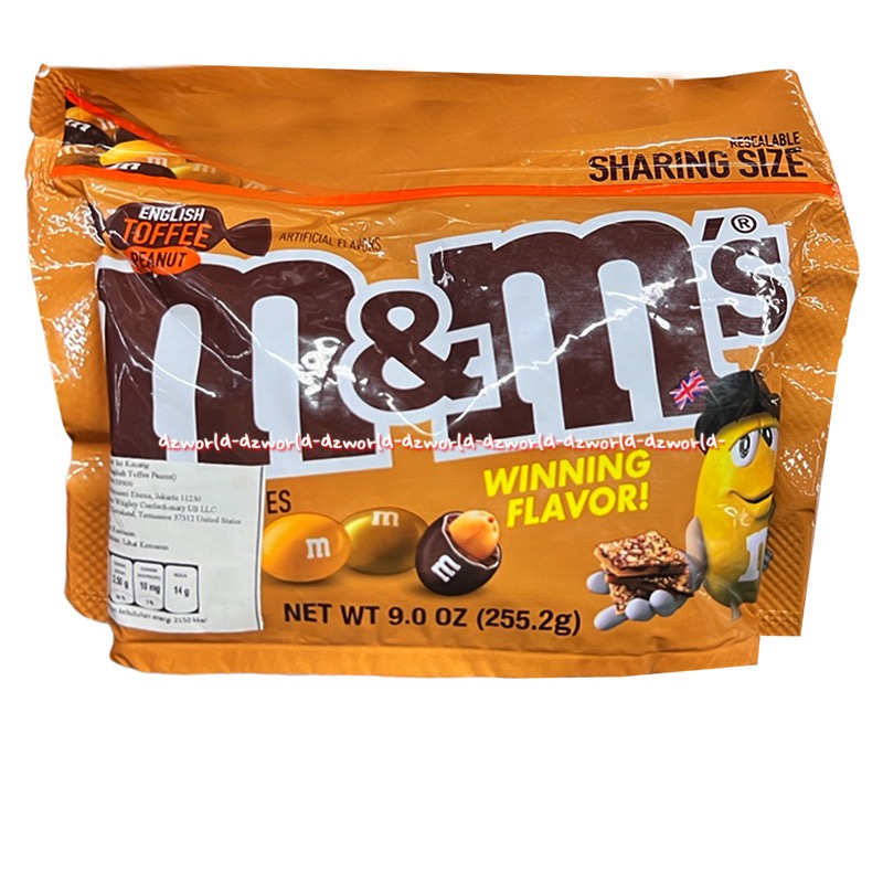 M&amp;M's 255g Crispy Dark Chocolate English Toffee Peanut Caramel Coklat M&amp;M Bulat Coklat Warna Warni Rasa Kacang Tofe M &amp; M  MM