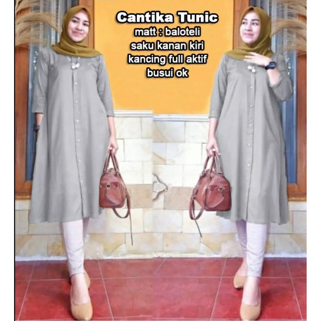 OREA CANTIKA TUNIK FASHION MUSLIM ATASAN MUSLIM PAKAIAN WANITA TUNIK MODEL TERBARU