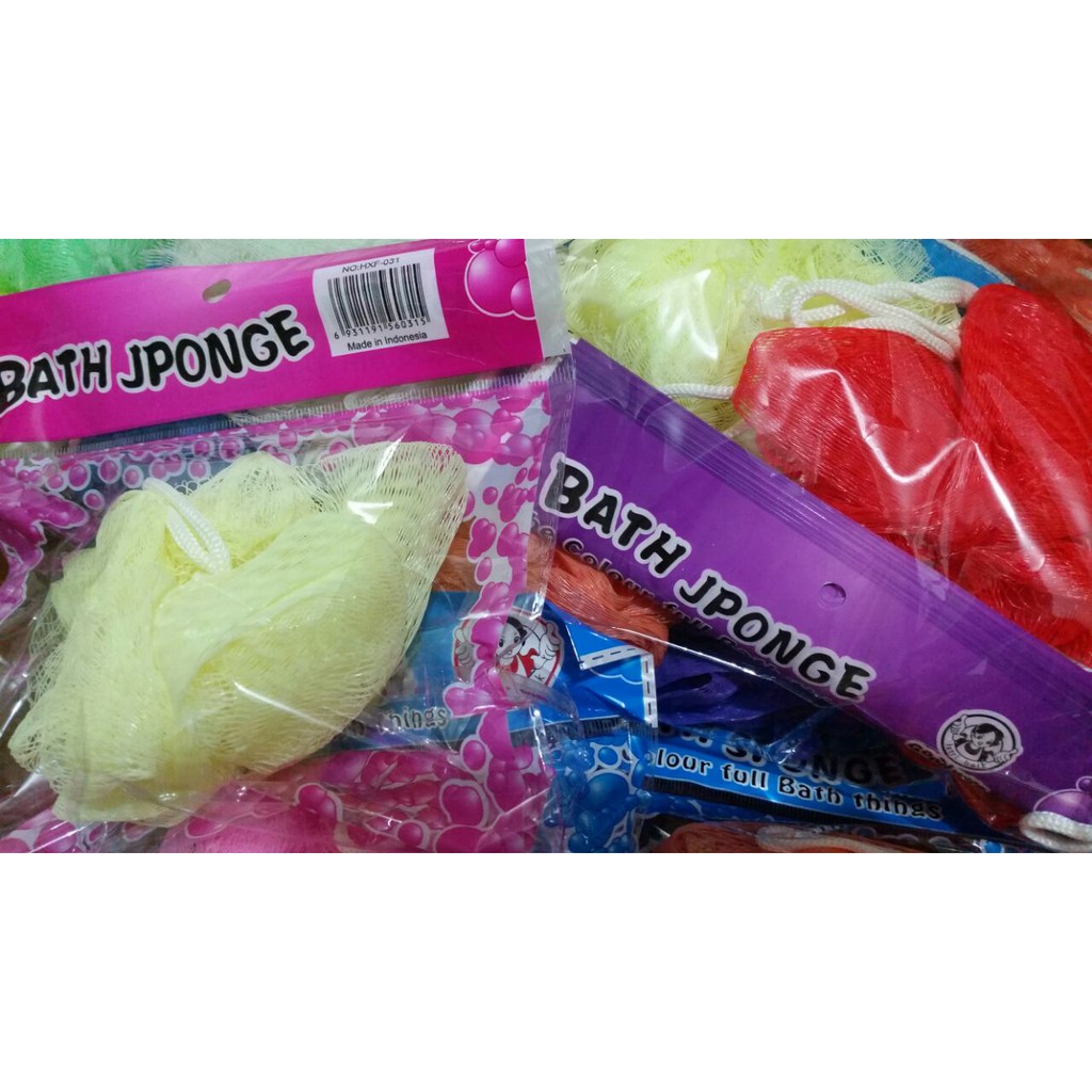 Bath Sponge Spon Mandi Spons Busa Bola Sabun Puff Ball Motif Bunga