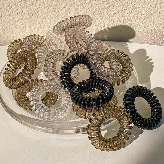 YEEZII Ikat Rambut Model Kabel Telepon Elastis Warna-Warni