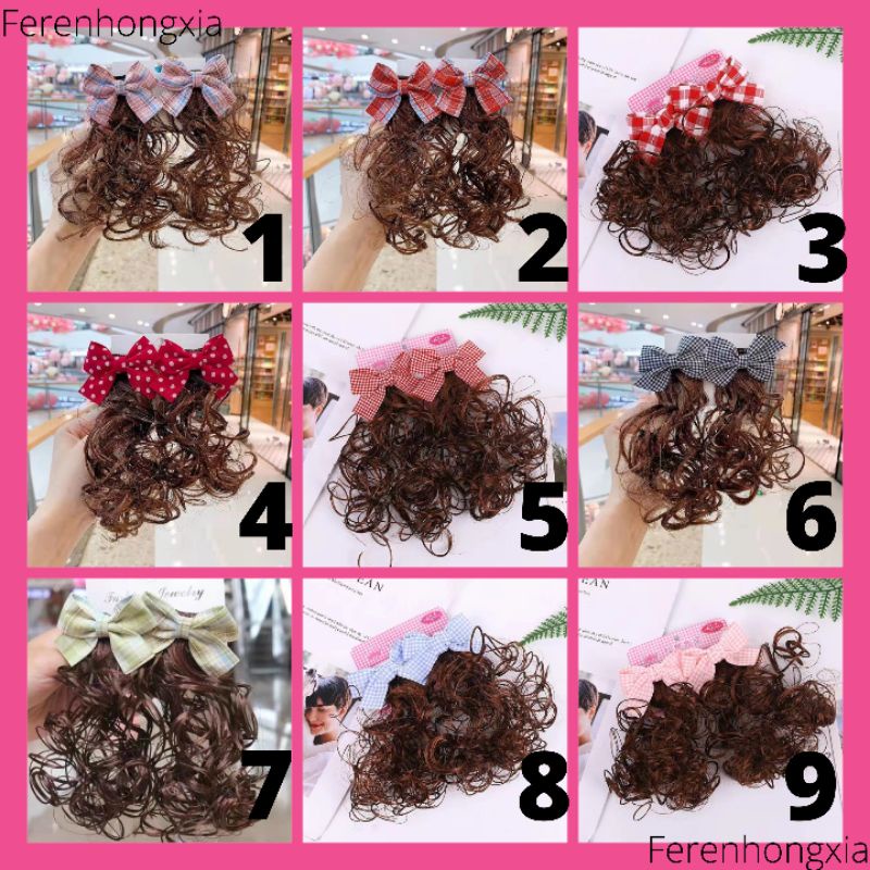 FerenHongXia 2pc/Set Jepitan Wig Anak Terbaru Gaya Korea Import