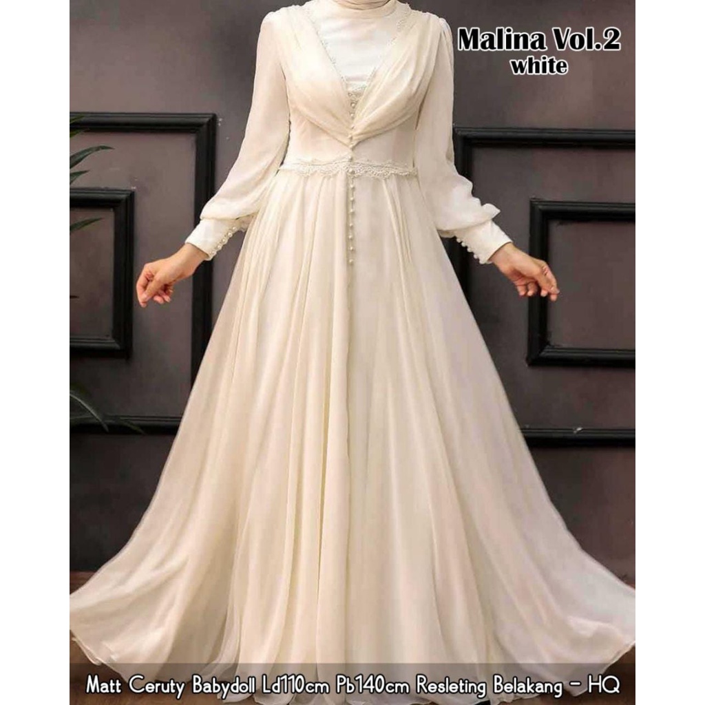 Malina Vol.2 / Malina maxy / maxi dress / gaun pesta-White