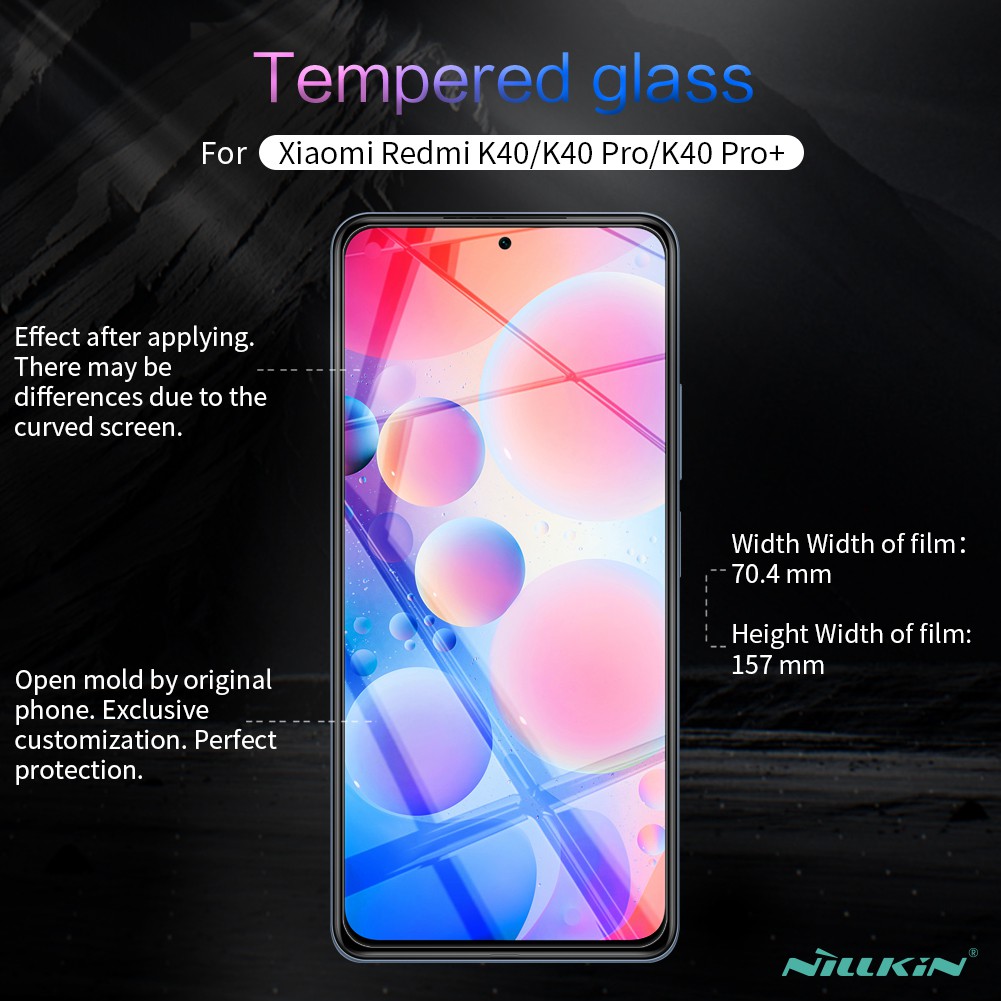 Tempered Glass XIAOMI Redmi K40 / K40 Pro + Nillkin Amazing H Kaca