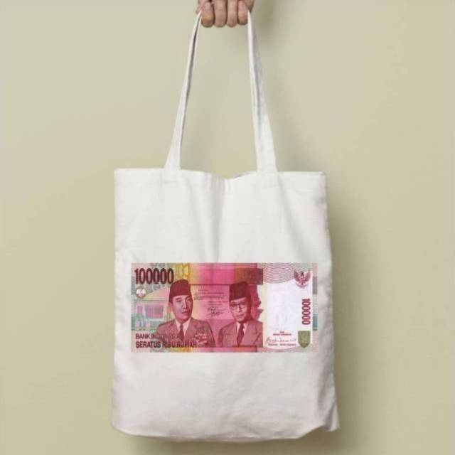 

[PROMO] Tote Bag Disain Uang kertas 30 X40