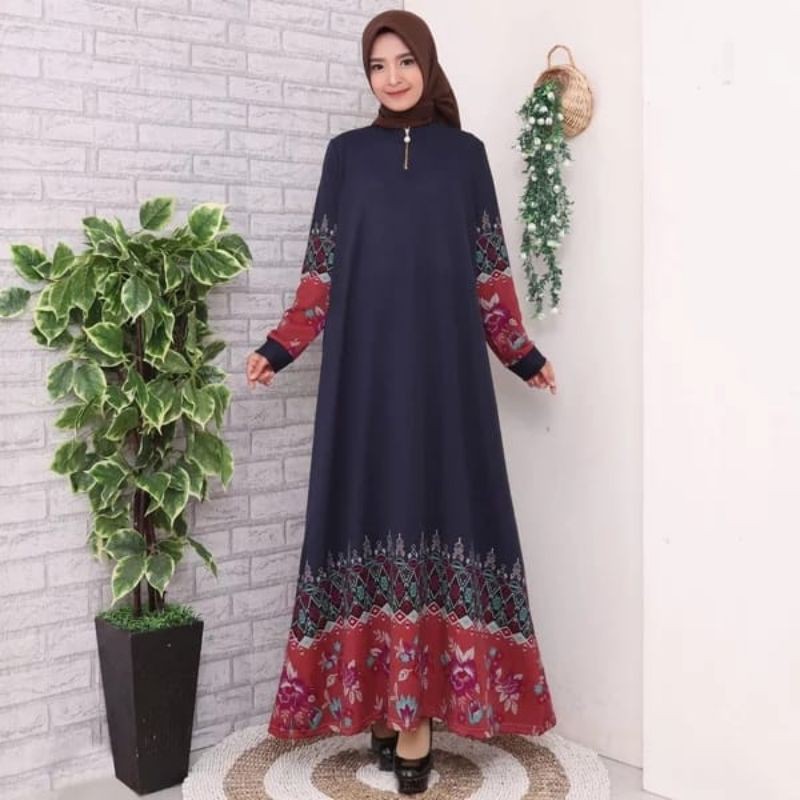 Baju Gamis Wanita Gamis Busui Gamis Calvin Jeans XXL 7162