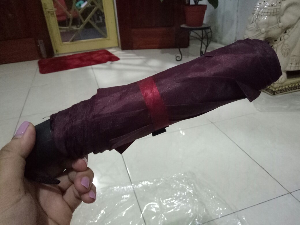Payung Random Polos Umbrella Hitam Merah Biru Hijau Coklat Maroon Pink