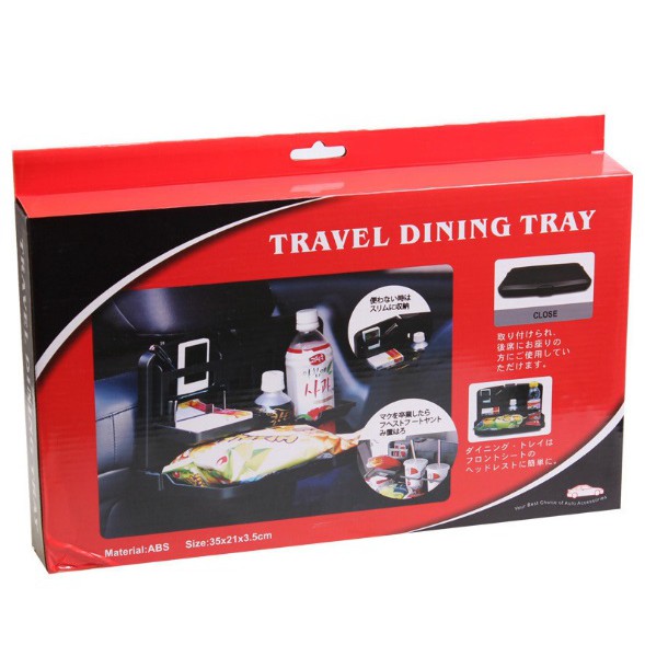 TRAVEL DINING TRAY Flip Tray Table Meja makan minum dalam Mobil Mobil Polos Hitam High Quality