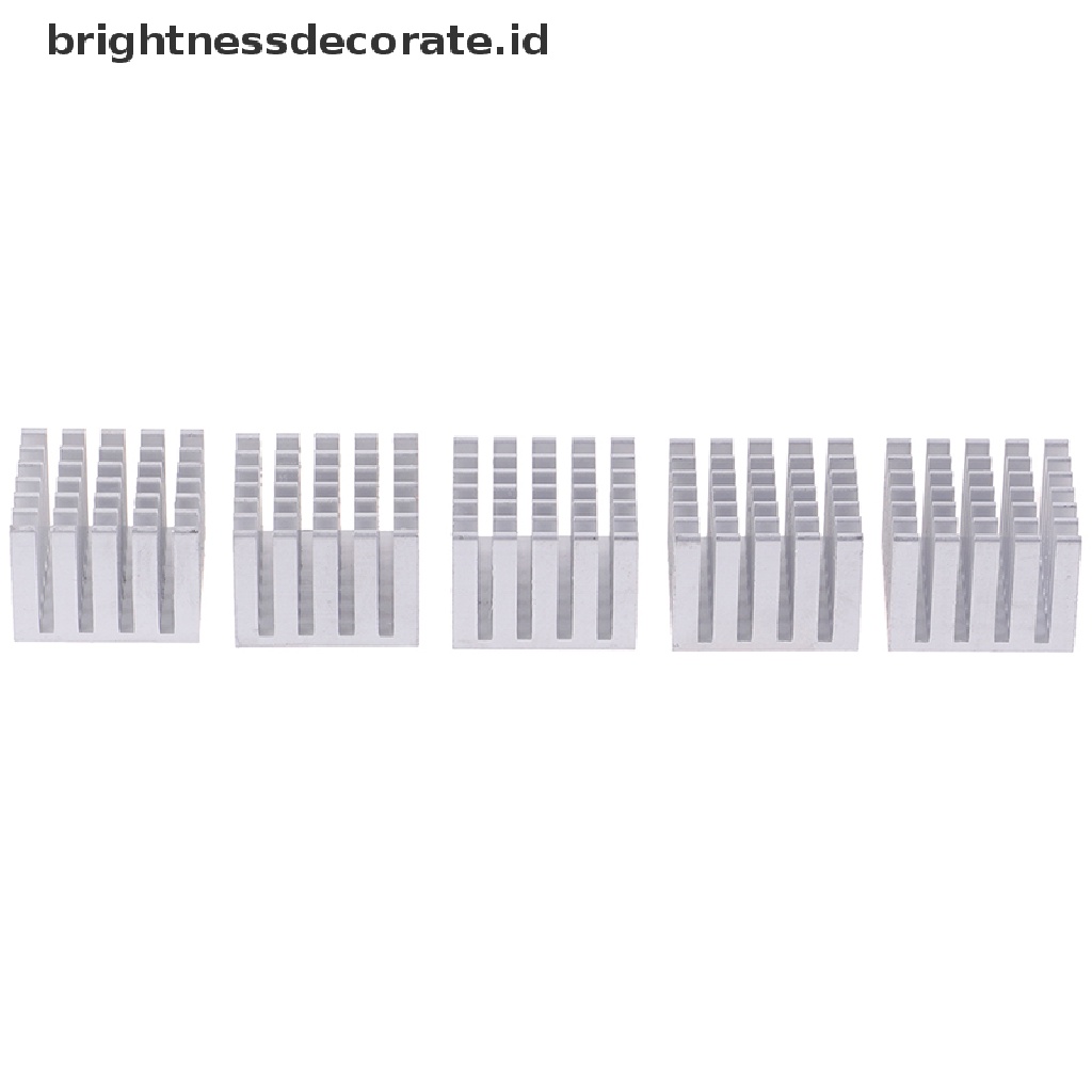 5 Pcs Chip Pendingin Heatsink CPU GPU Bahan Aluminum Ukuran 20x20 X 15mm