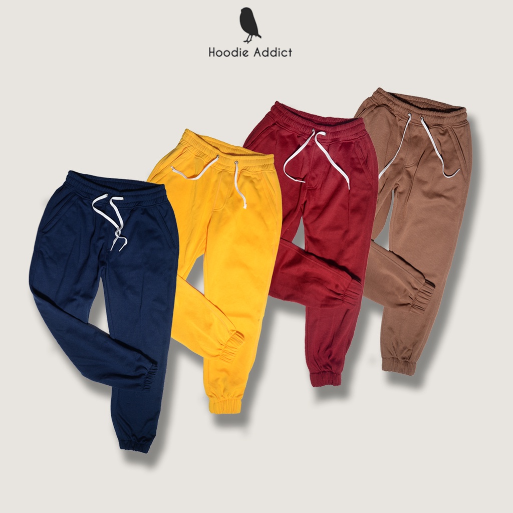 Hoodie Addict - JOGGER Dewasa POLOS / CELANA PANJANG JOGGER / JOGGER PANTS #1 Pria Wanita Premium Or