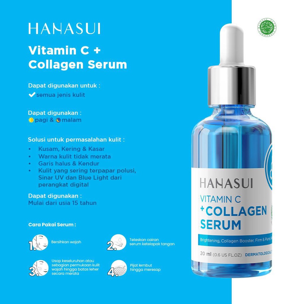 Serum Wajah Vitamin C Dan Collagen Hanasui Untuk Meratakan Warna Kulit